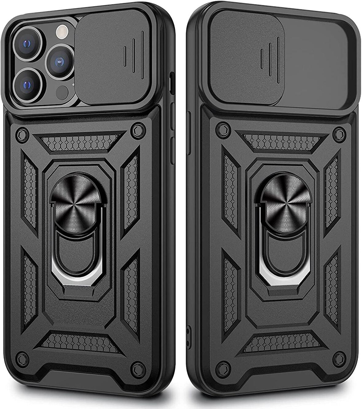 Gpack Apple iPhone 13 Pro Max Kılıf Tank Aramid Sürgülü Vega YüzüklüNano 