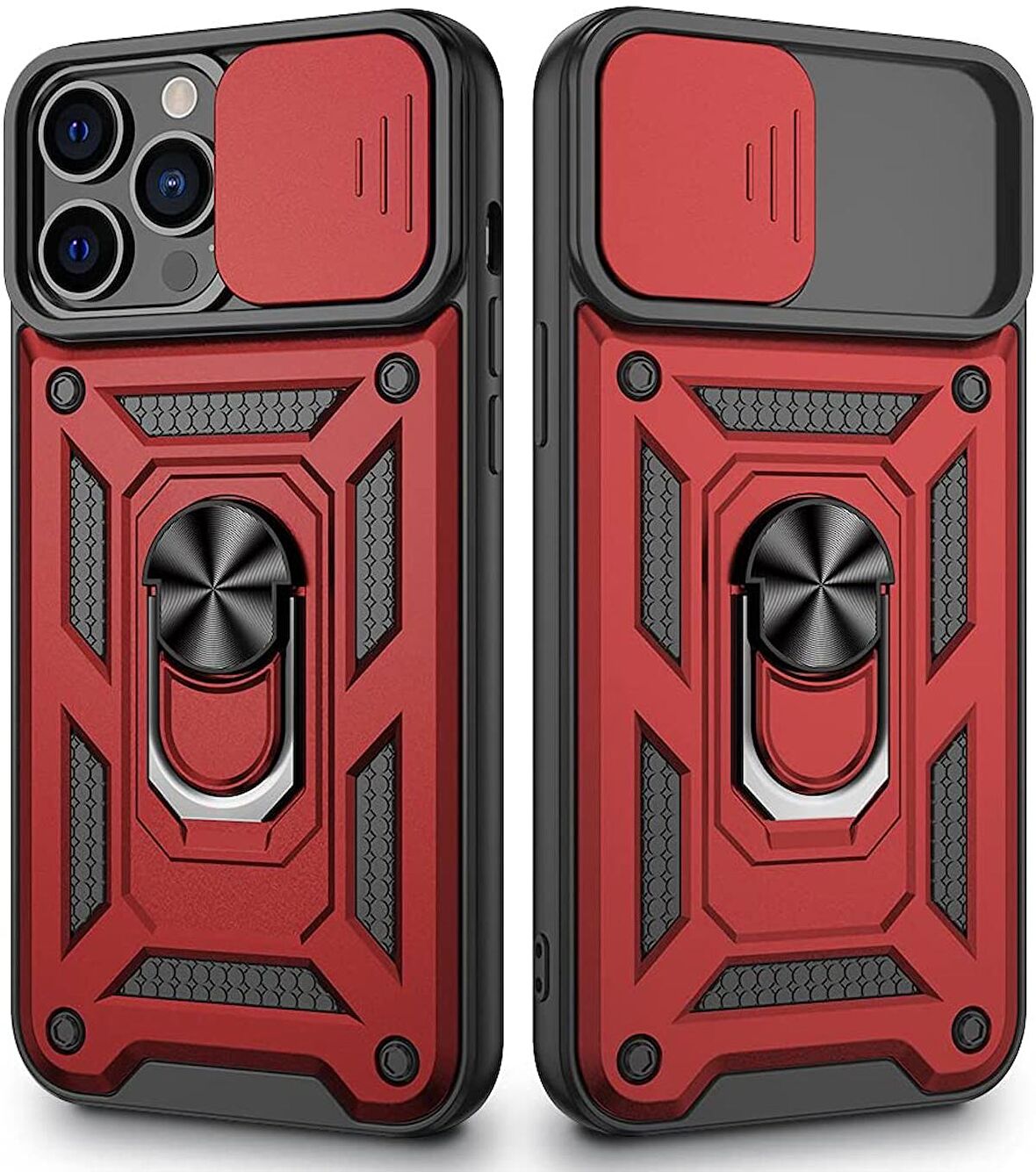 Gpack Apple iPhone 13 Pro Max Kılıf Tank Aramid Sürgülü Vega YüzüklüNano 
