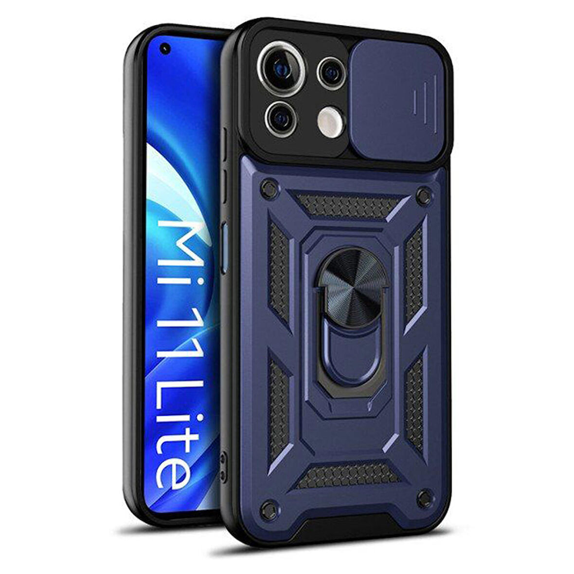 Gpack Xiaomi Mi 11 Lite Kılıf Tank Aramid Sürgülü Vega YüzüklüNano 