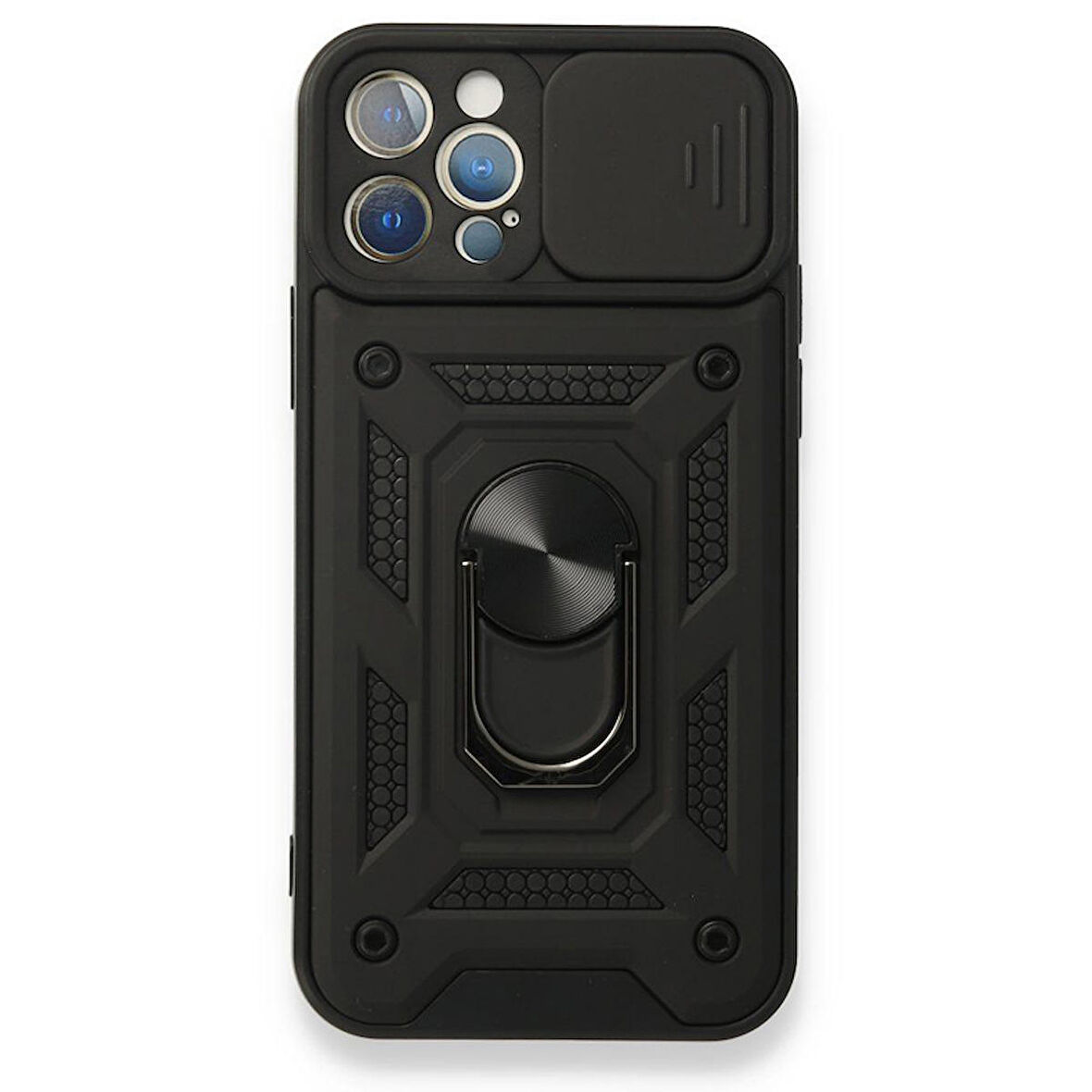 Gpack Apple iPhone 12 Pro Kılıf Tank Aramid Sürgülü Vega YüzüklüNano 