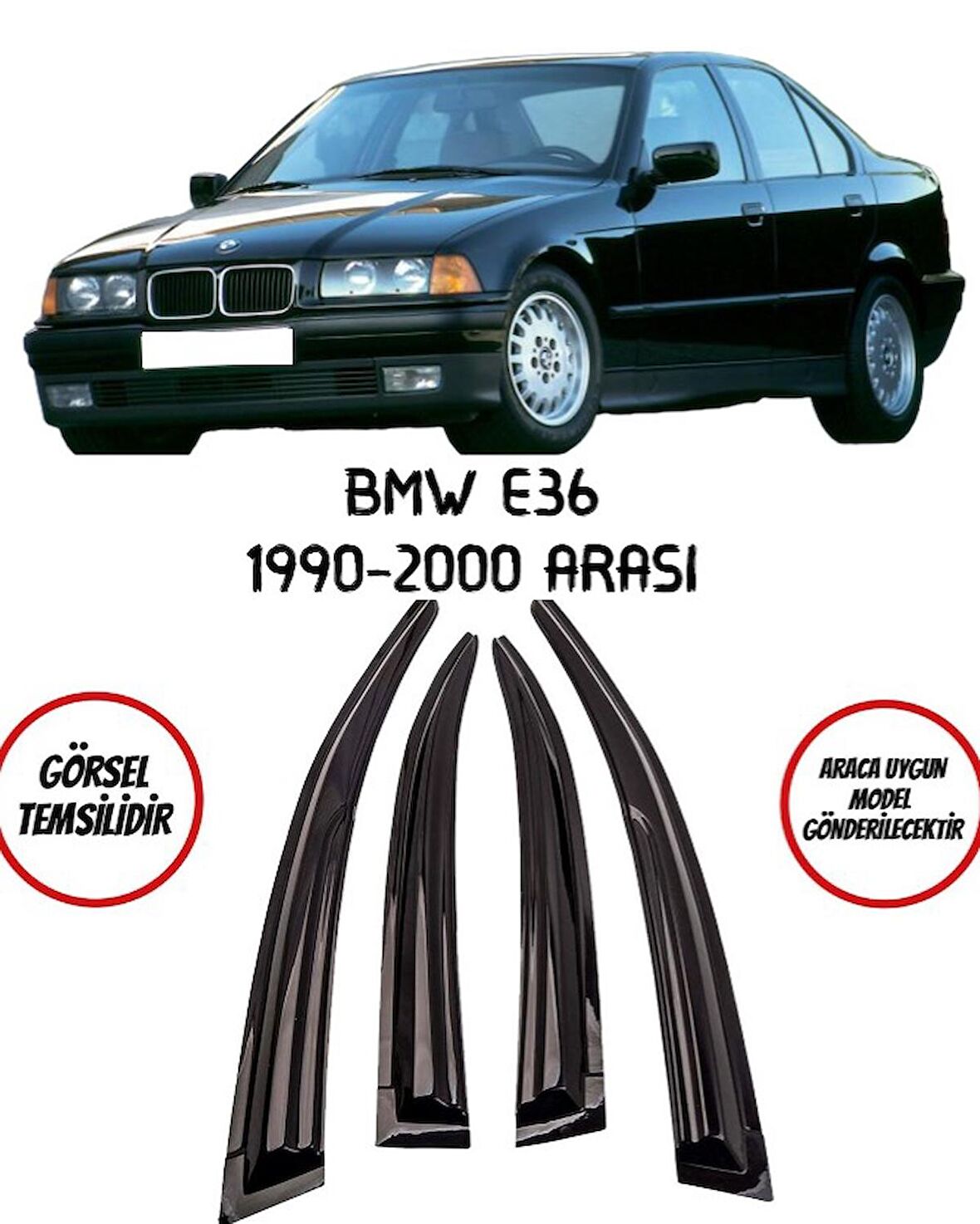 Balp Bmw E36 1990--2000 Arası Cam Rüzgarlık 4lü Takım