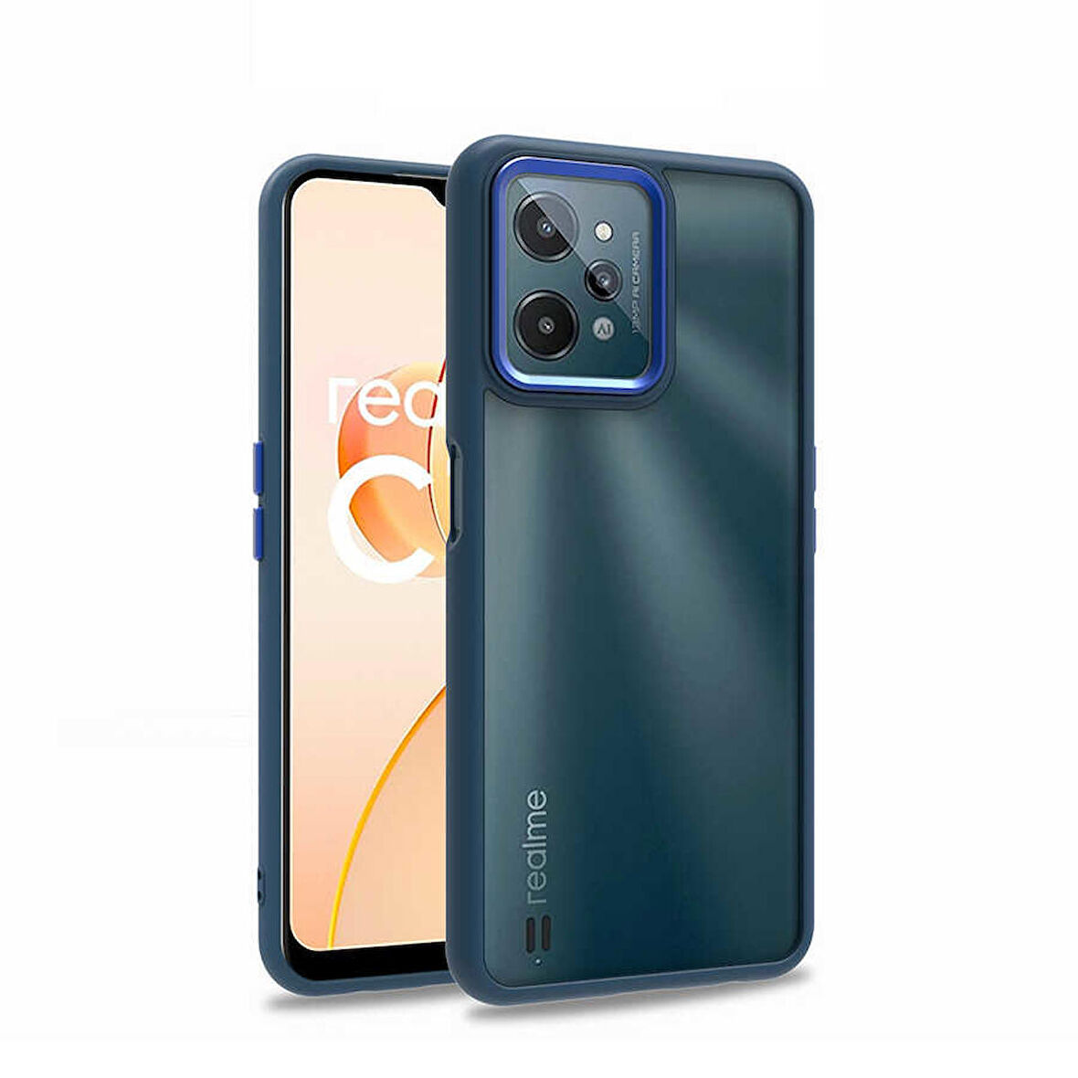 Gpack Realme C31 Kılıf Flora Sert Silikon Arkası Cam Şeffaf 