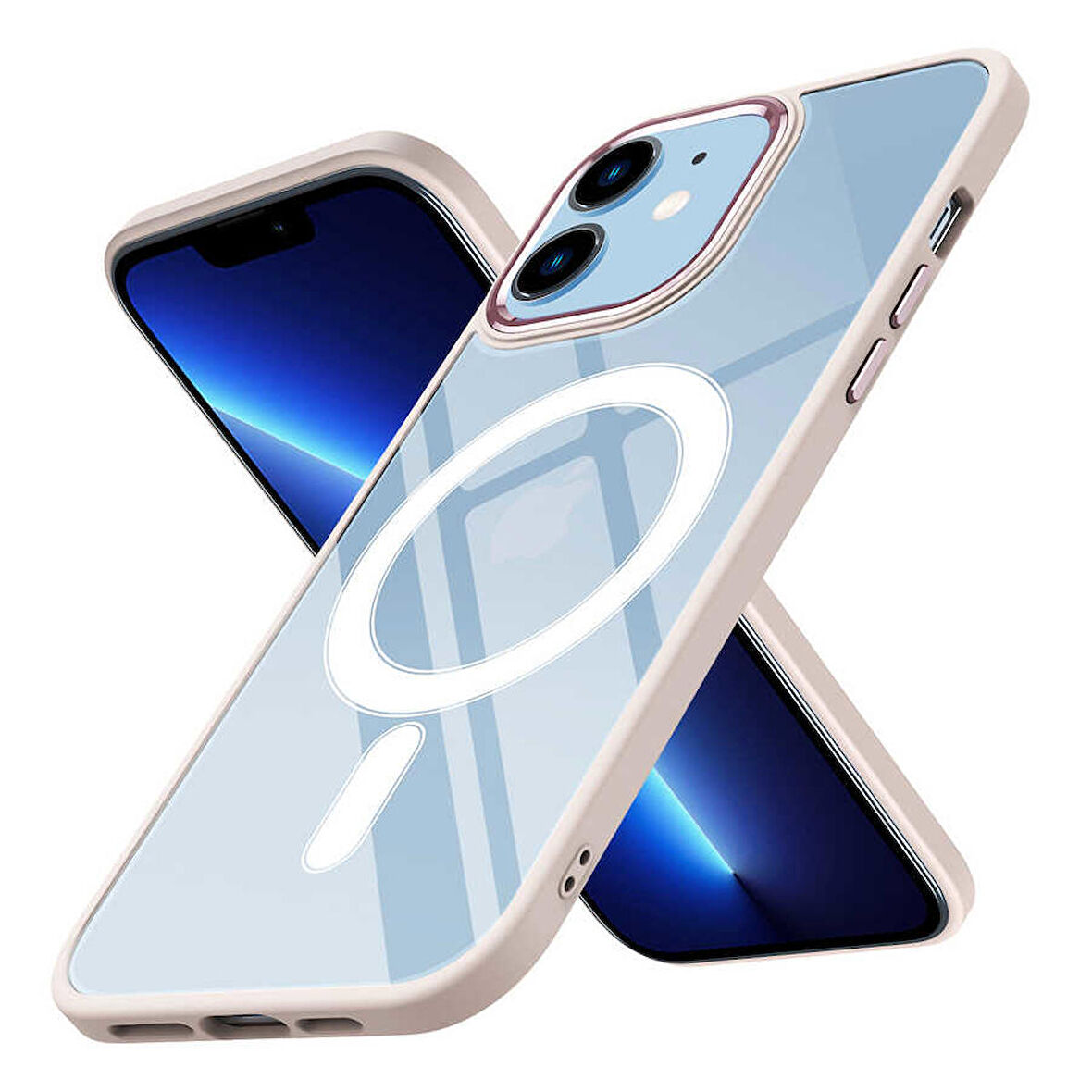 Gpack Apple iPhone 12 Kılıf Wireless Şarj Özellikli Buttom Magsafe Silikon Kapak