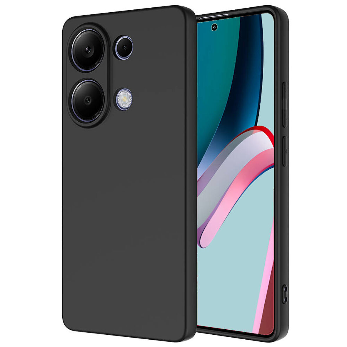 Xiaomi Redmi Note 13 4G için Kamera Korumalı Mara Lansman Silikon Kapak Siyah