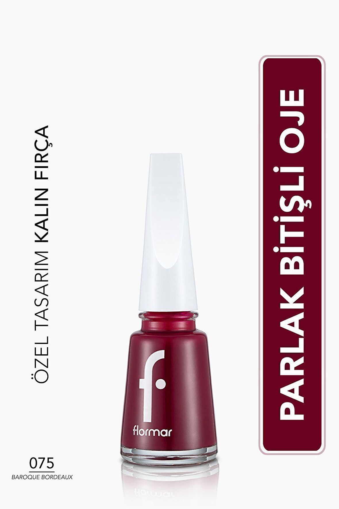 Flormar Klasik Parlak Bitişli Yüksek Pigmentli Oje -nail Enamel-075 Baroque Bordeaux New- 8682536035736