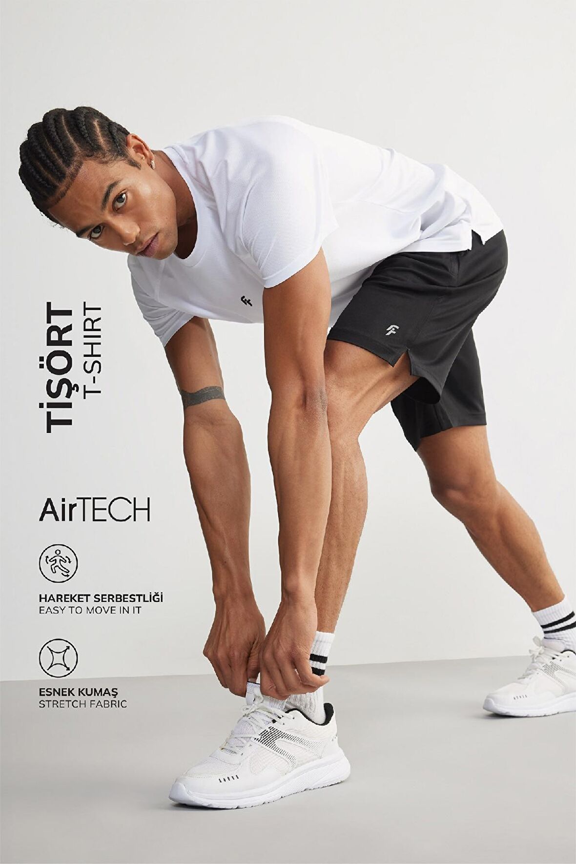 DeFactoFit Slim Fit Dar Kesim Bisiklet Yaka Baskılı Sporcu Kısa Kollu Tişört V2887AZ25SPWT34