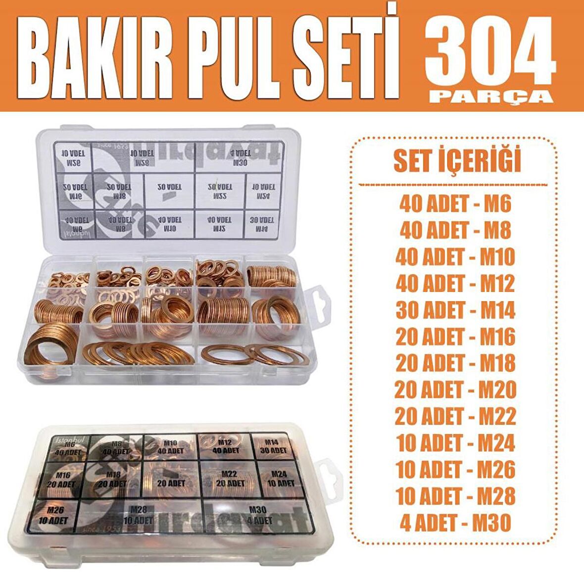 304 Parça Bakır Pul Seti