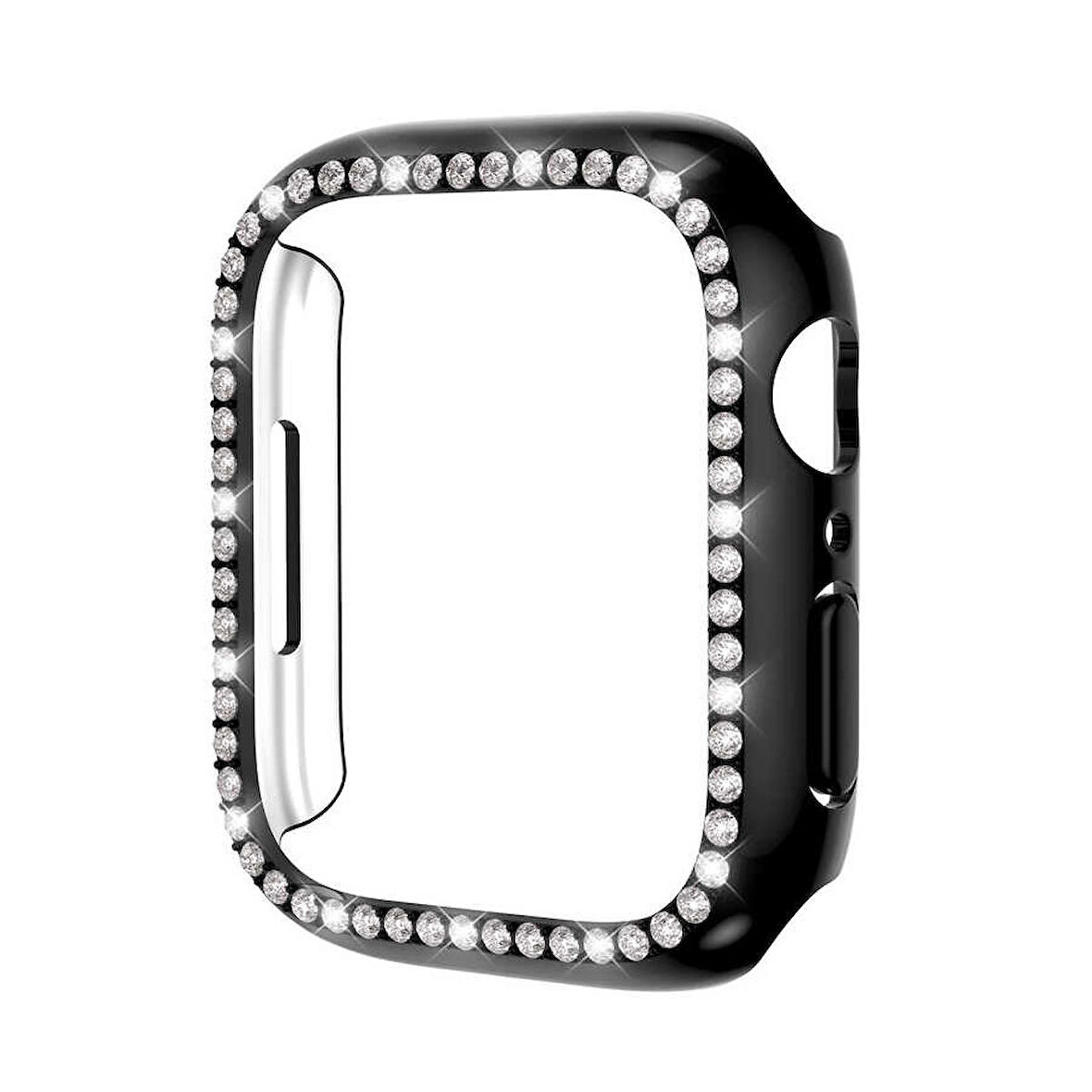 Smcase Apple Watch 41mm Uyumlu Taşlı Gard Koruma Kapak