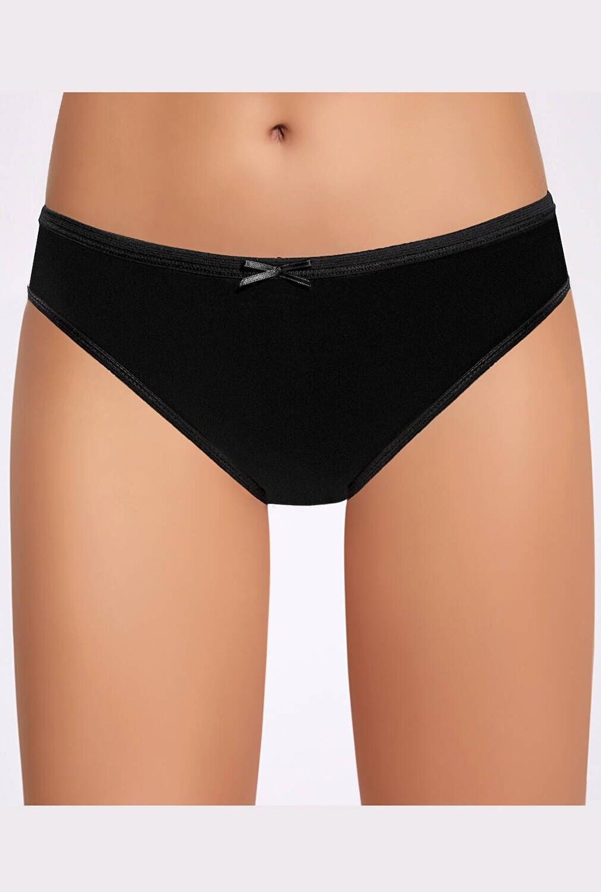 Fiyonklu Siyah Kadın Bikini Külot 10 Adet