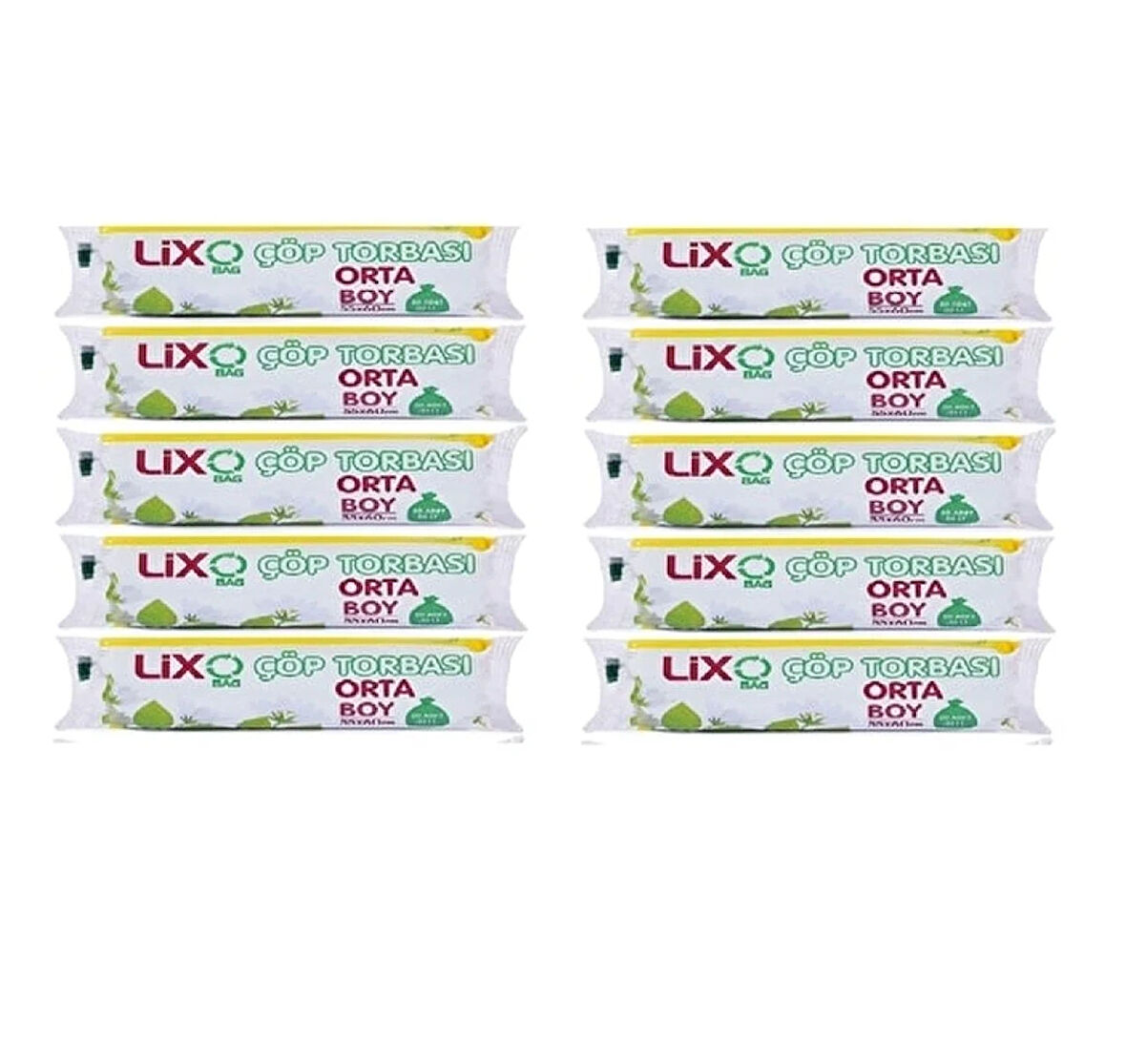 Çöp Torbası Orta Boy 55*60 Cm 20 lİ Rulo 10 Paket = 200 Adet