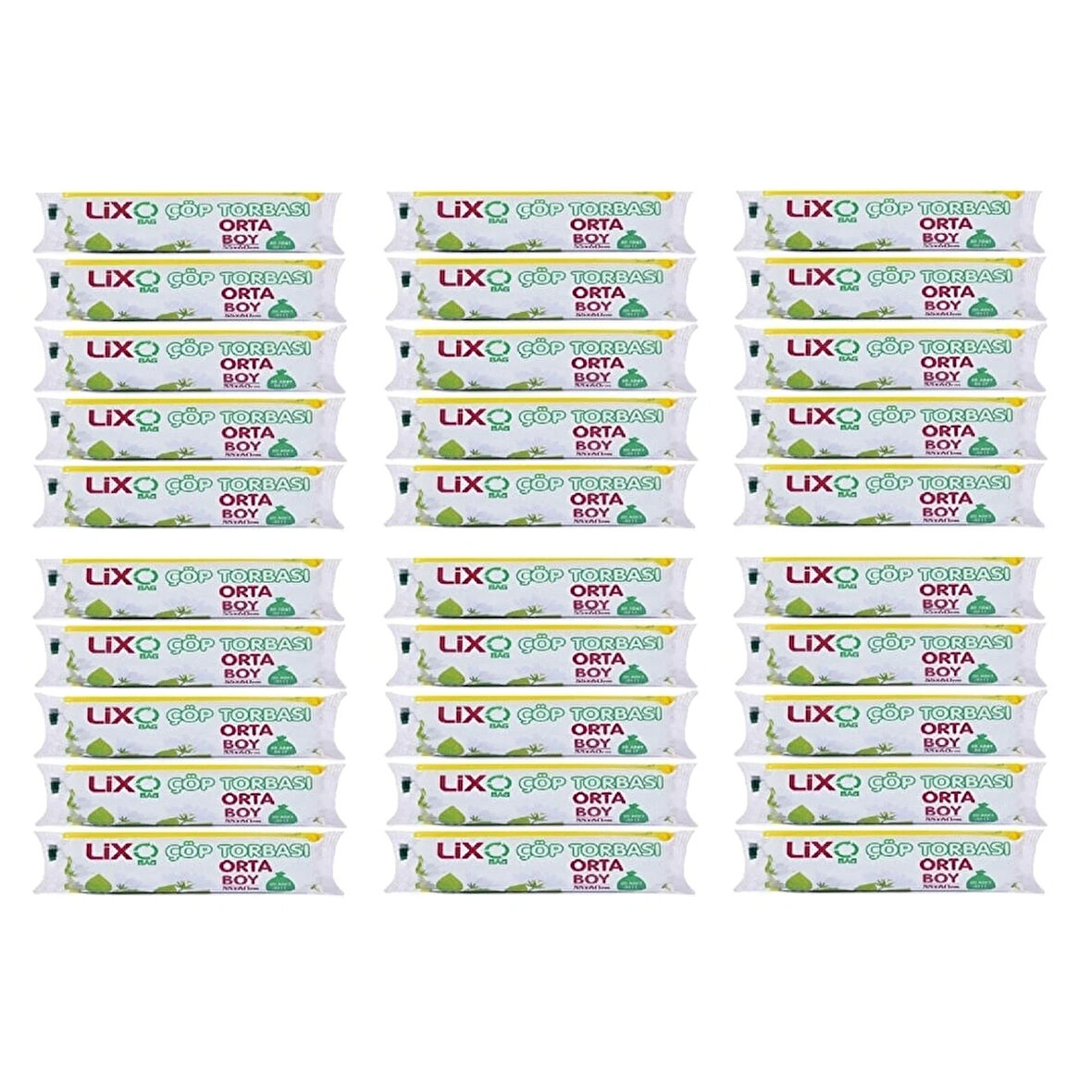 Çöp Torbası Orta Boy 55*60 Cm 20 lİ Rulo 30 Paket = 600 Adet