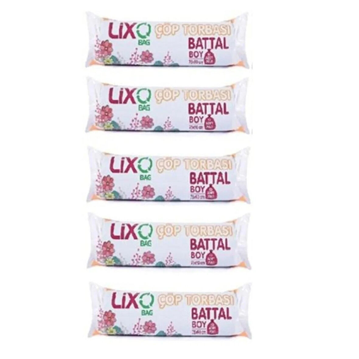 Çöp Torbası Battal Boy 75*90 Cm 10 lu Rulo 5 Paket = 50 Adet