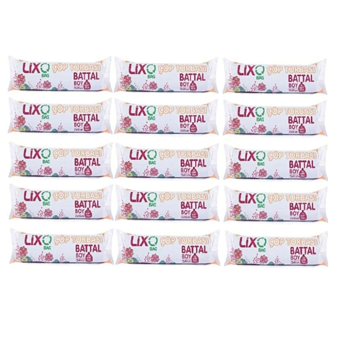 Çöp Torbası Battal Boy 75*90 Cm 10 lu Rulo 15 Paket = 150 Adet