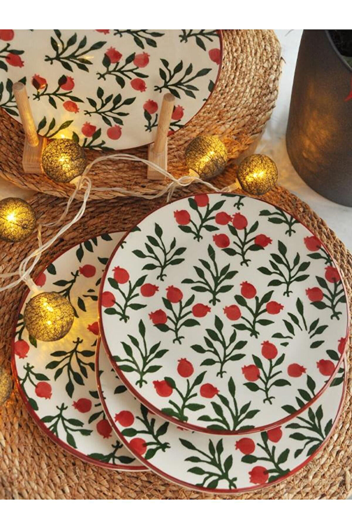 Yeniyıl 2025 Nar Çiçeği 6 lı Pasta Set-19 cm.