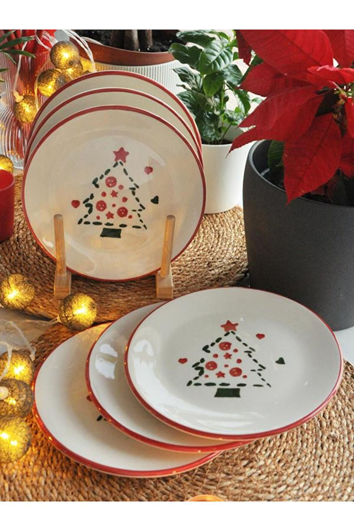 Yeniyıl 2025 Çam Ağacı 6 lı Pasta Set-19 cm.