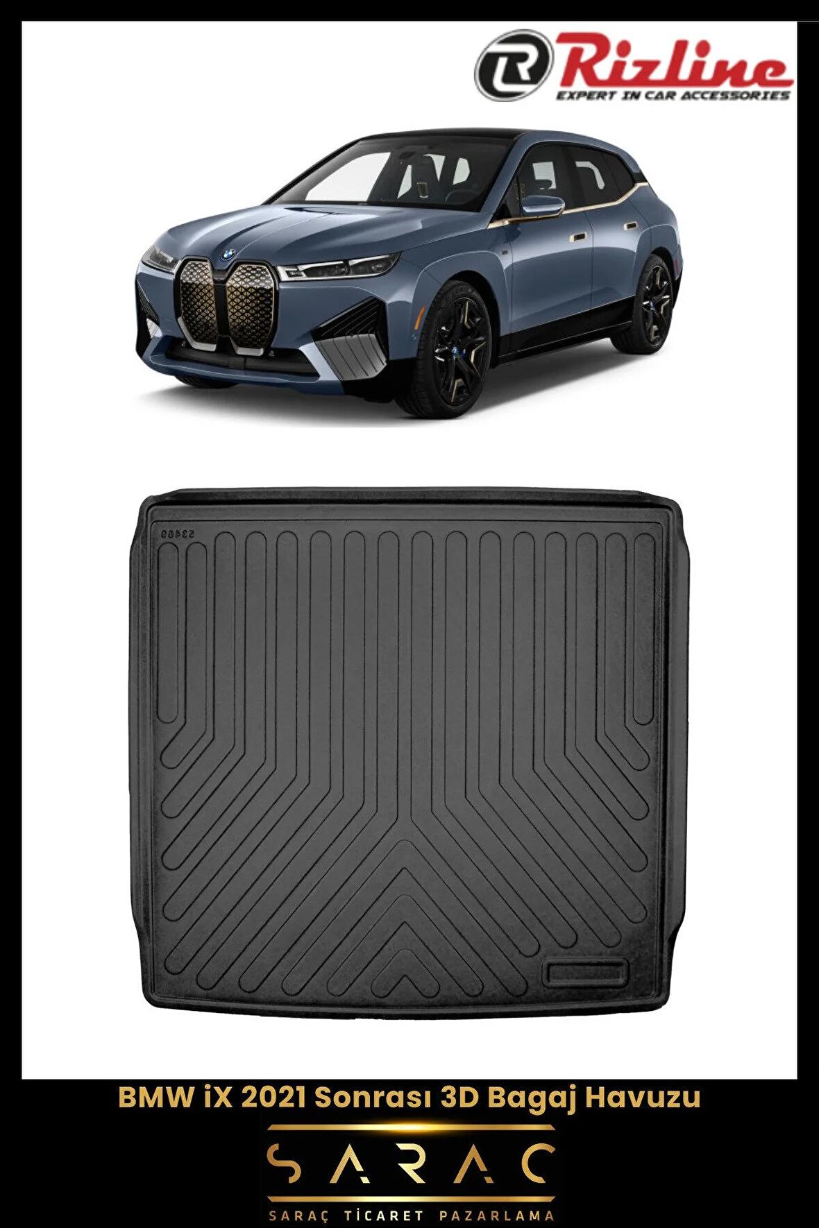Rizline BMW iX 2021 Sonrası 3D Bagaj Havuzu