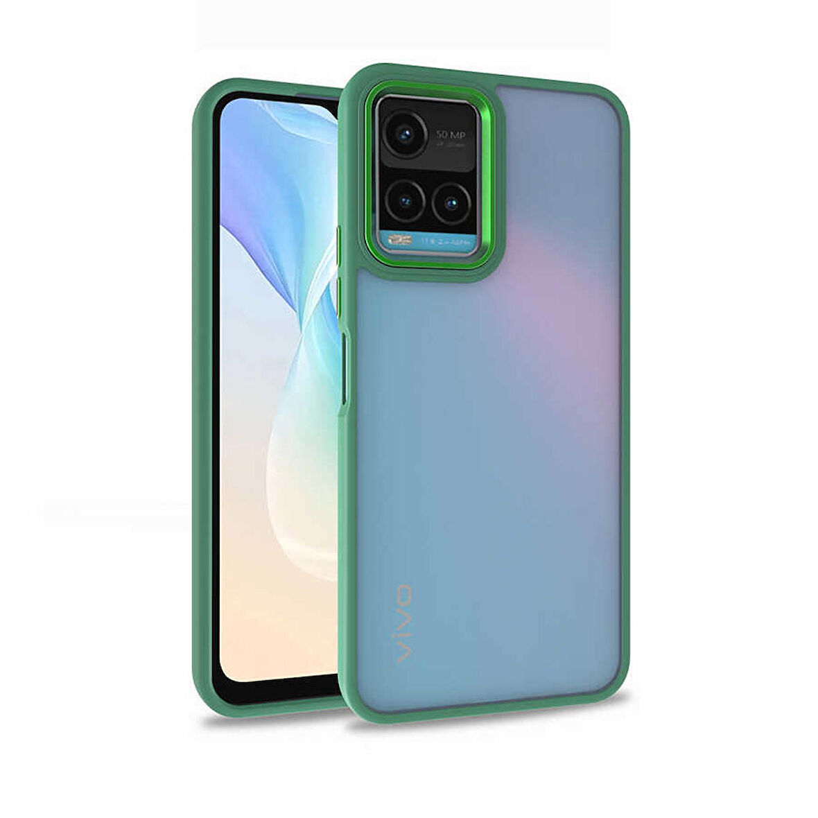 Smcase VİVO Y32 Kılıf Renkli Bumper Hybrid Flora Silikon