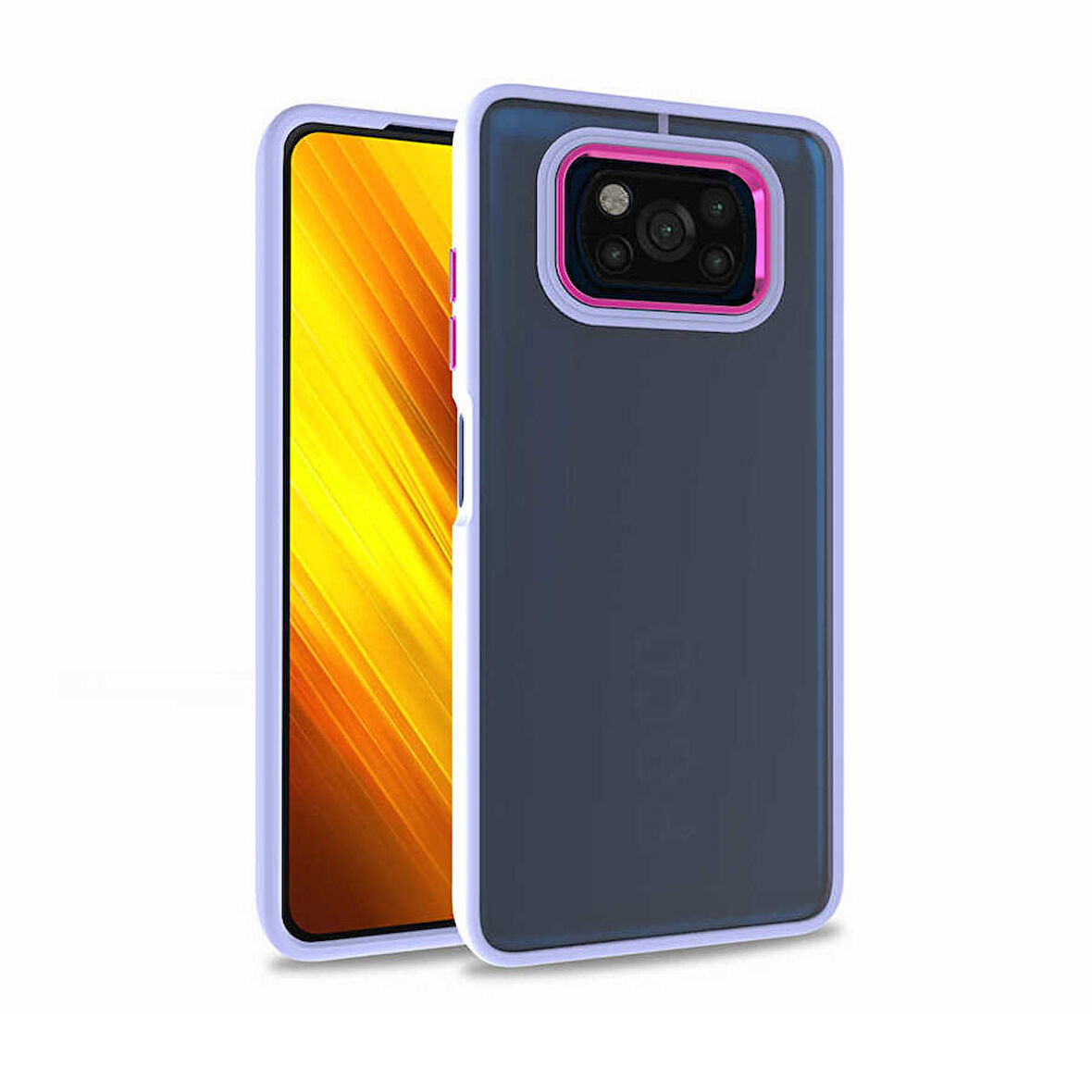Smcase Xiaomi Poco X3 NFC Kılıf Renkli Bumper Hybrid Flora Silikon