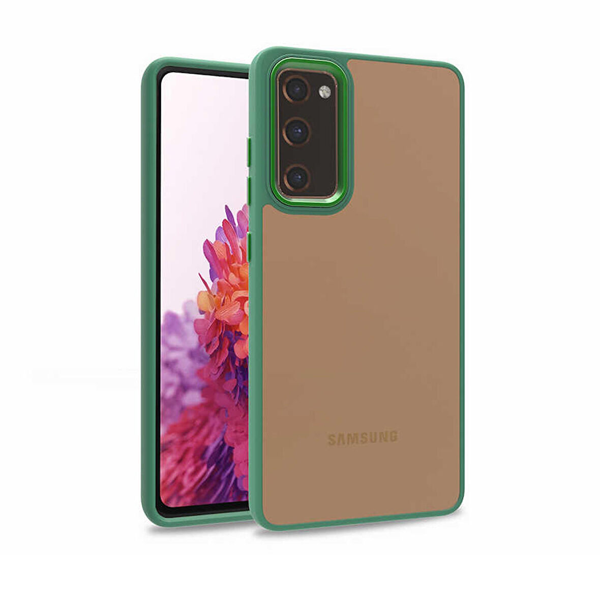 Smcase Samsung Galaxy S20 FE Kılıf Renkli Bumper Hybrid Flora Silikon