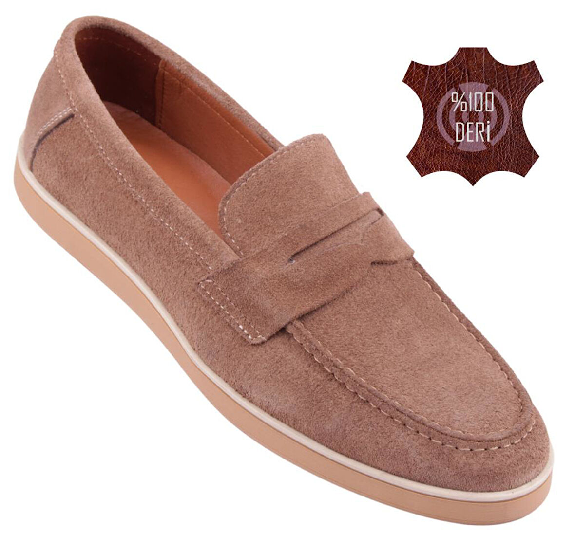 : Velmo Hakiki Süet Deri Erkek Loafer Ayakkabı 1413 – Lacivert | Siyah | Kum | Füme 