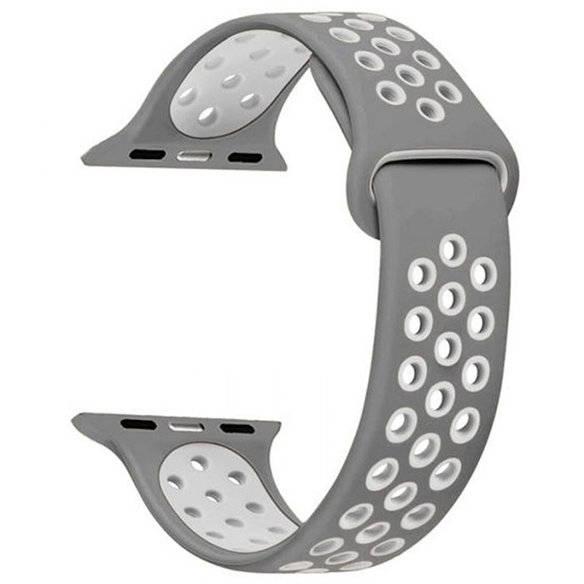 Gpack Apple Watch Uyumlu SE 2 2022 40mm Kordon Delikli Çift Renk Silikon 