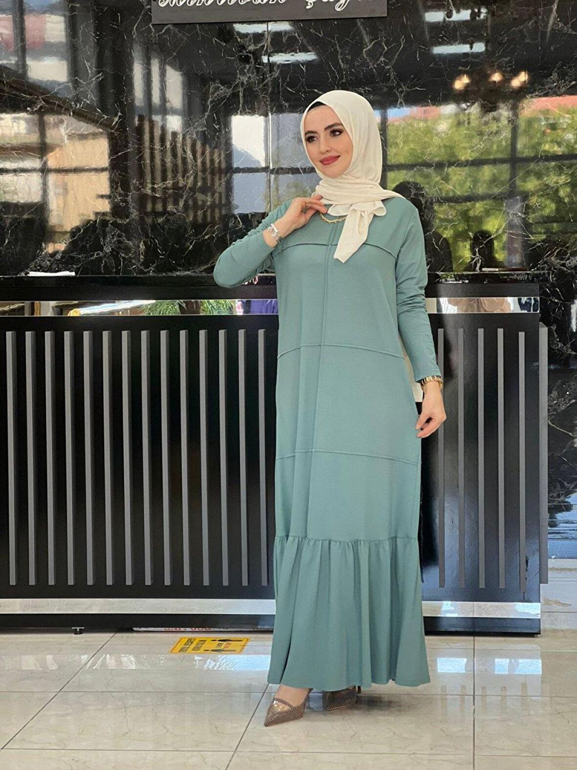 Yasmin Elbise Mint Yeşili Beden 2-38-40