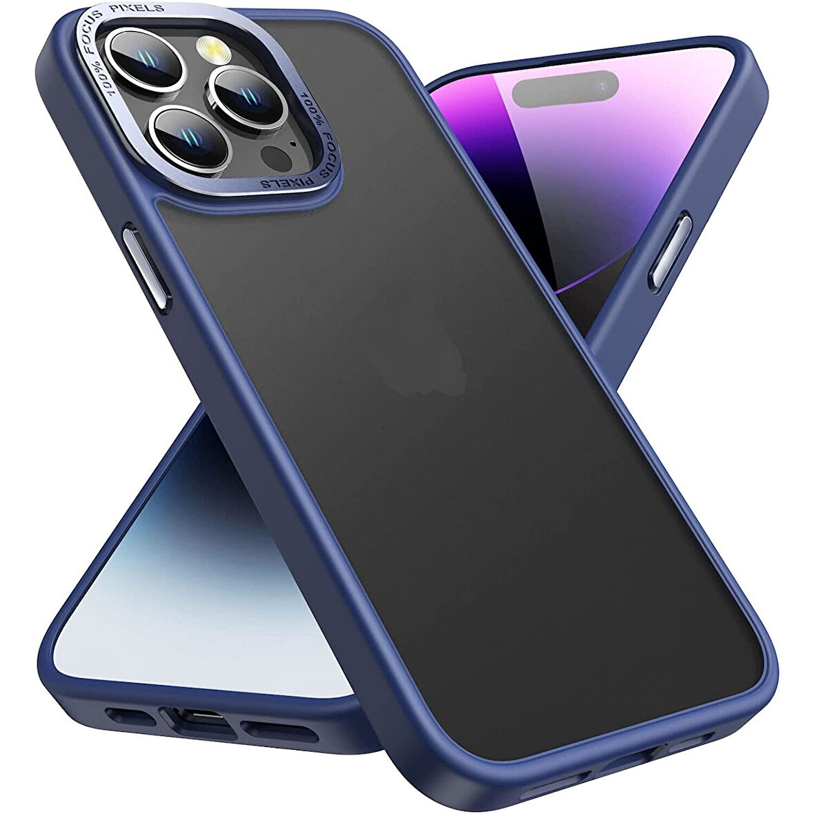 İPHONE 15 PRO UYUMLU BERLİN MAT KAPAK LACİVERT