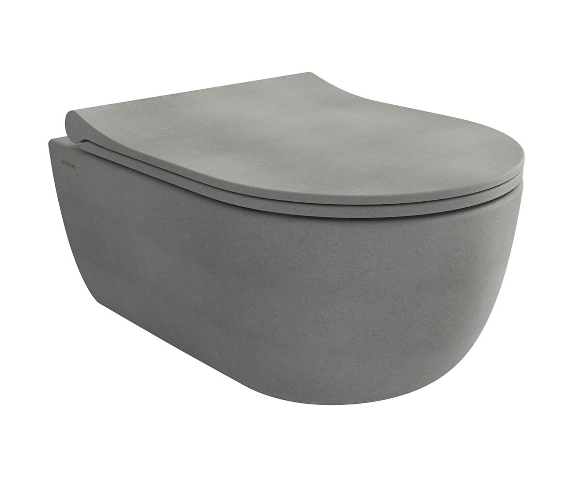V-Tondo Rimless Gizli Taharet Girişli Kısa Asma Klozet Mat Beton 1417-069-0128 Kapaksız 
