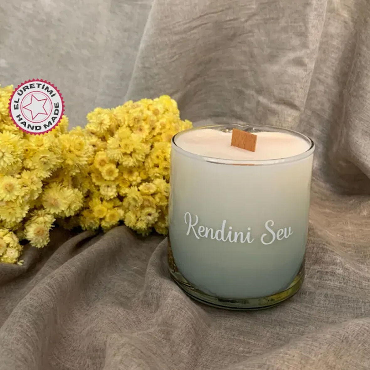 Uretti - Zekiye 1389 - El Yapımı Kokulu Soya ve Jel Mum - Sarı