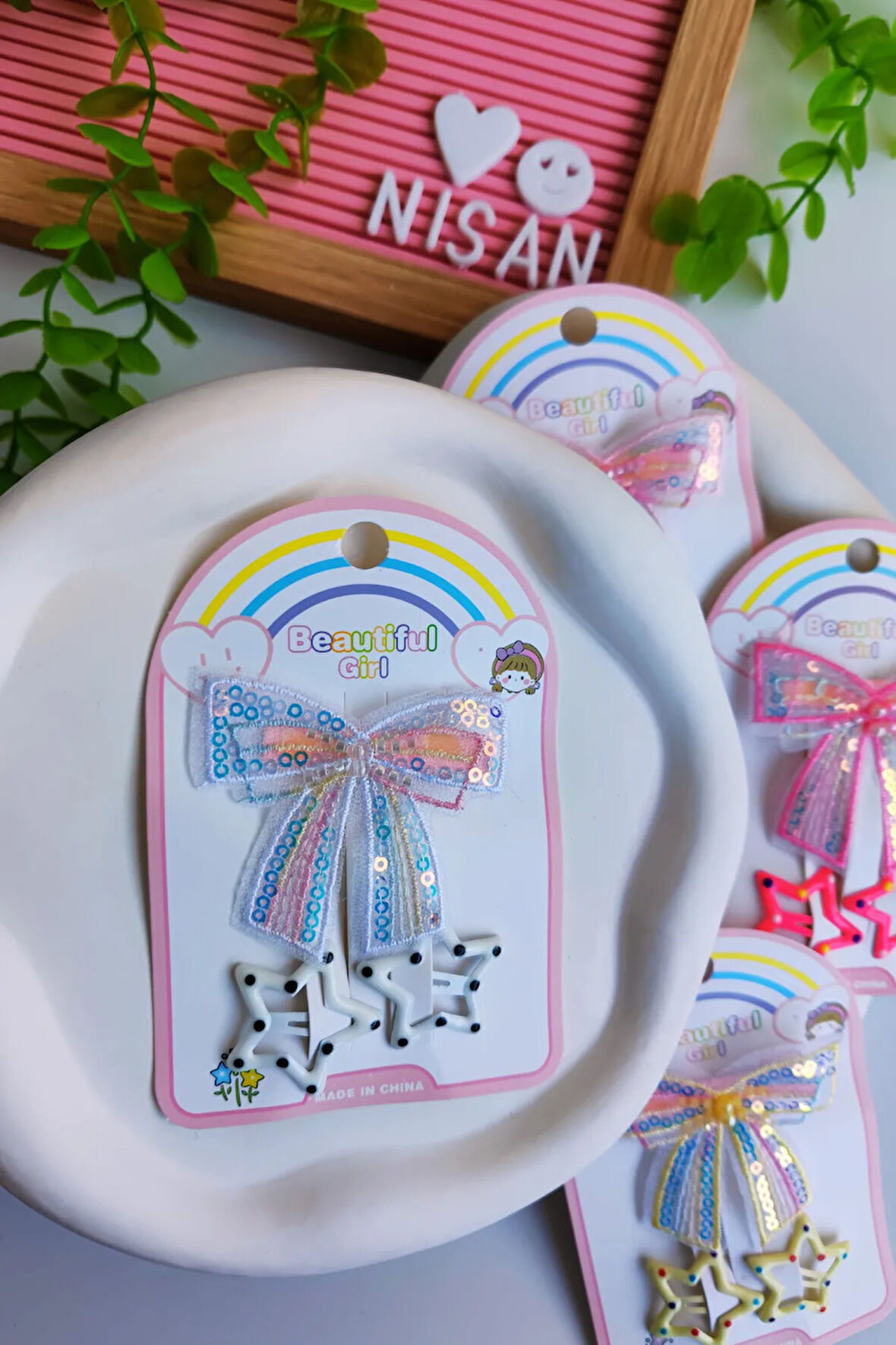 Pul Payet Fiyonk Pens Toka - 2 Adet Puantiyeli Çıt Çıt Yıldız Toka Seti