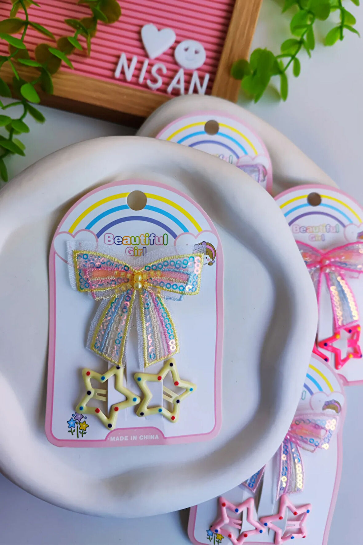 Pul Payet Fiyonk Pens Toka - 2 Adet Puantiyeli Çıt Çıt Yıldız Toka Seti