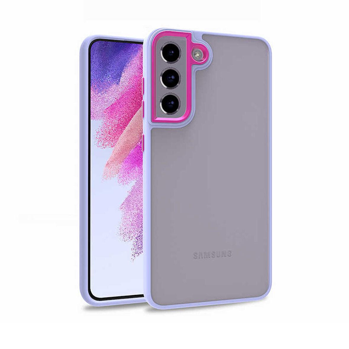 Smcase Samsung Galaxy S22 Plus 5g Kılıf Renkli Bumper Hybrid Flora Silikon