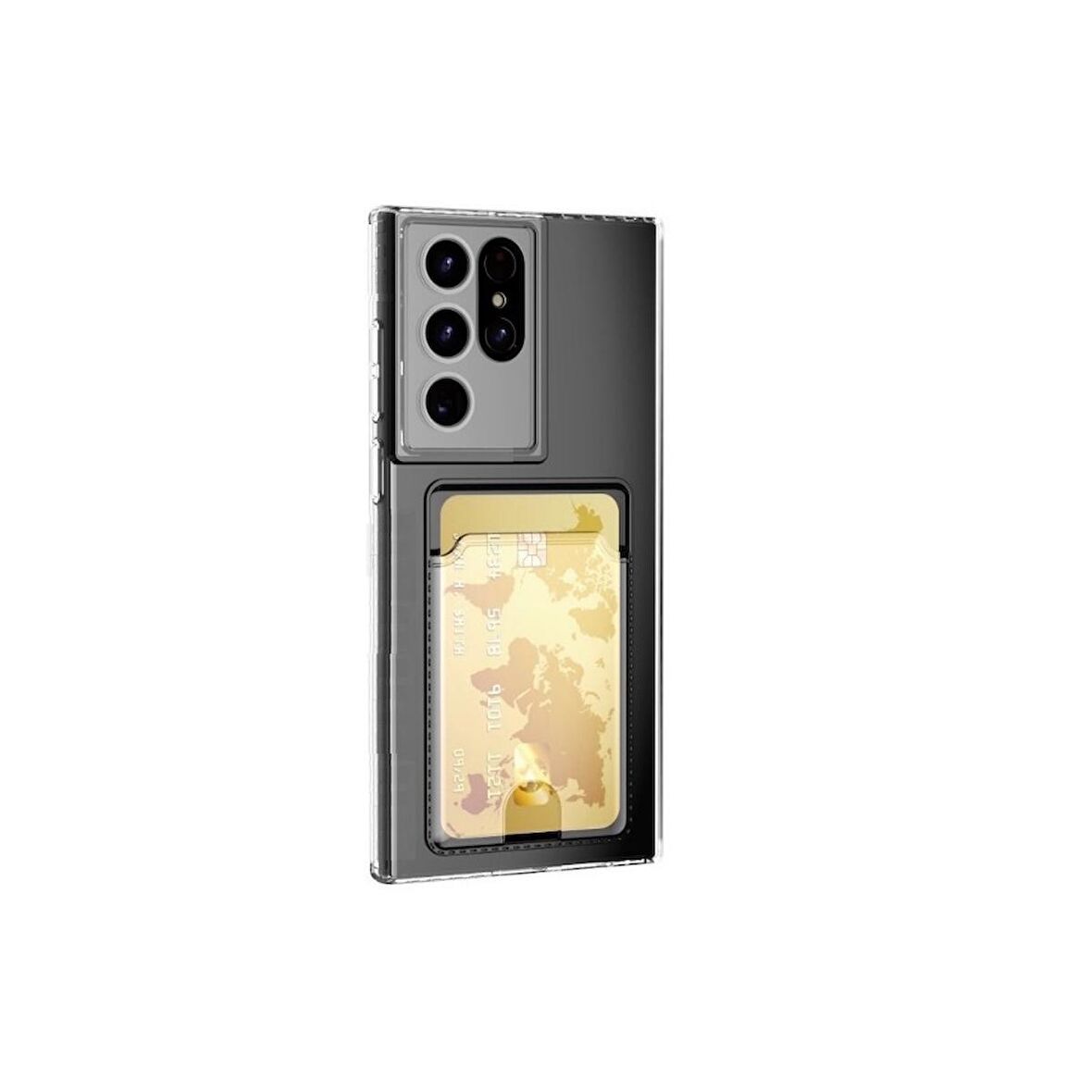 Smcase Samsung Galaxy S22 Ultra 5g Kılıf Kamera Korumalı Kartlıklı Silikon