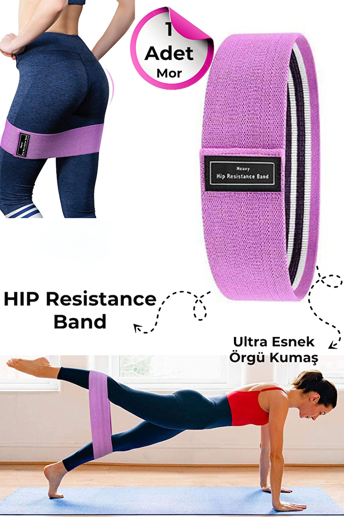 Technojet Direnç Bandı – Pilates, Squat ve Kalça Şekillendirici Egzersiz Lastiği