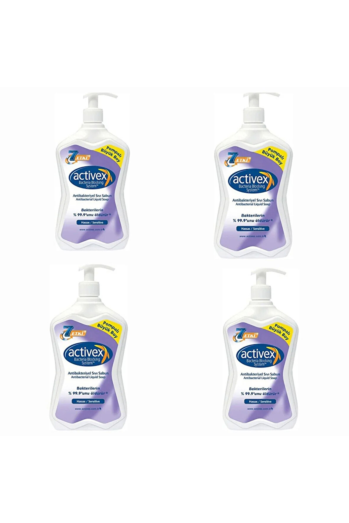 4 Adet Activex Sıvı Sabun Hassas Koruma 700 ml Pompalı Büyük Boy Sabun