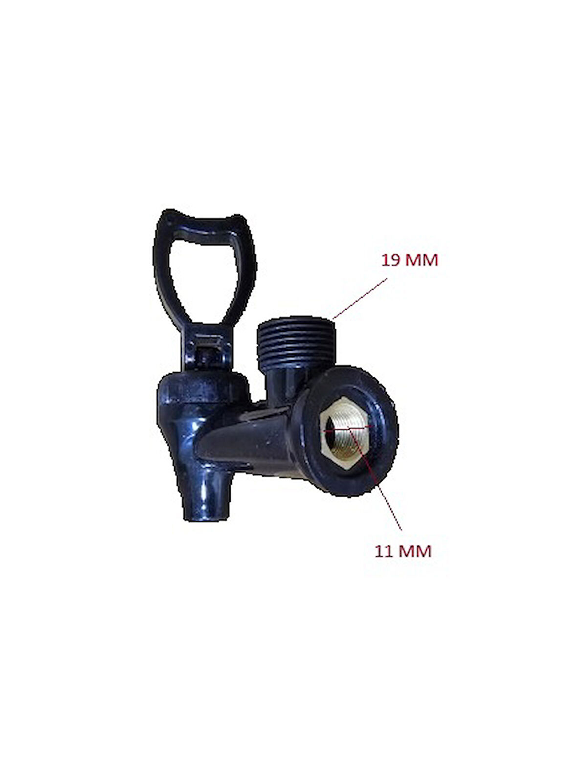 PLASTİK SEMAVER MUSLUK DIŞTAN DİŞLİ GÖSTERGELİ (DİŞİ)