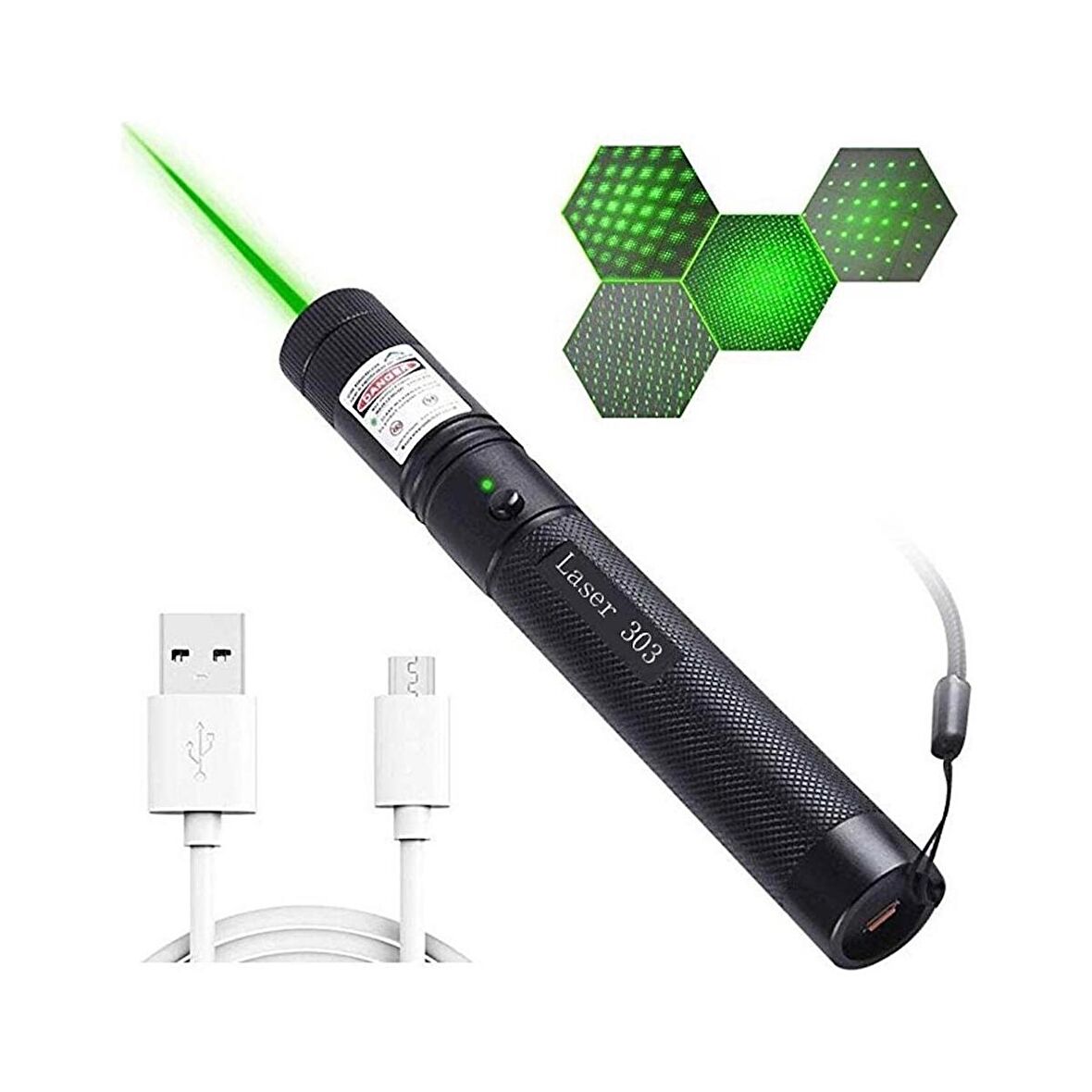 Gaman High POWER Yeni Nesil Süper Parlak Micro Usb Şarjlı Lazer Pointer Yüksek Güçlü 5-10km