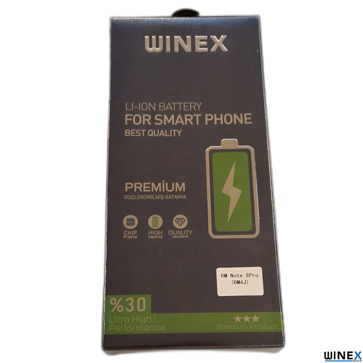 Winex Redmi Note 8 Pro Uyumlu Güçlendirilmiş Premium Batarya