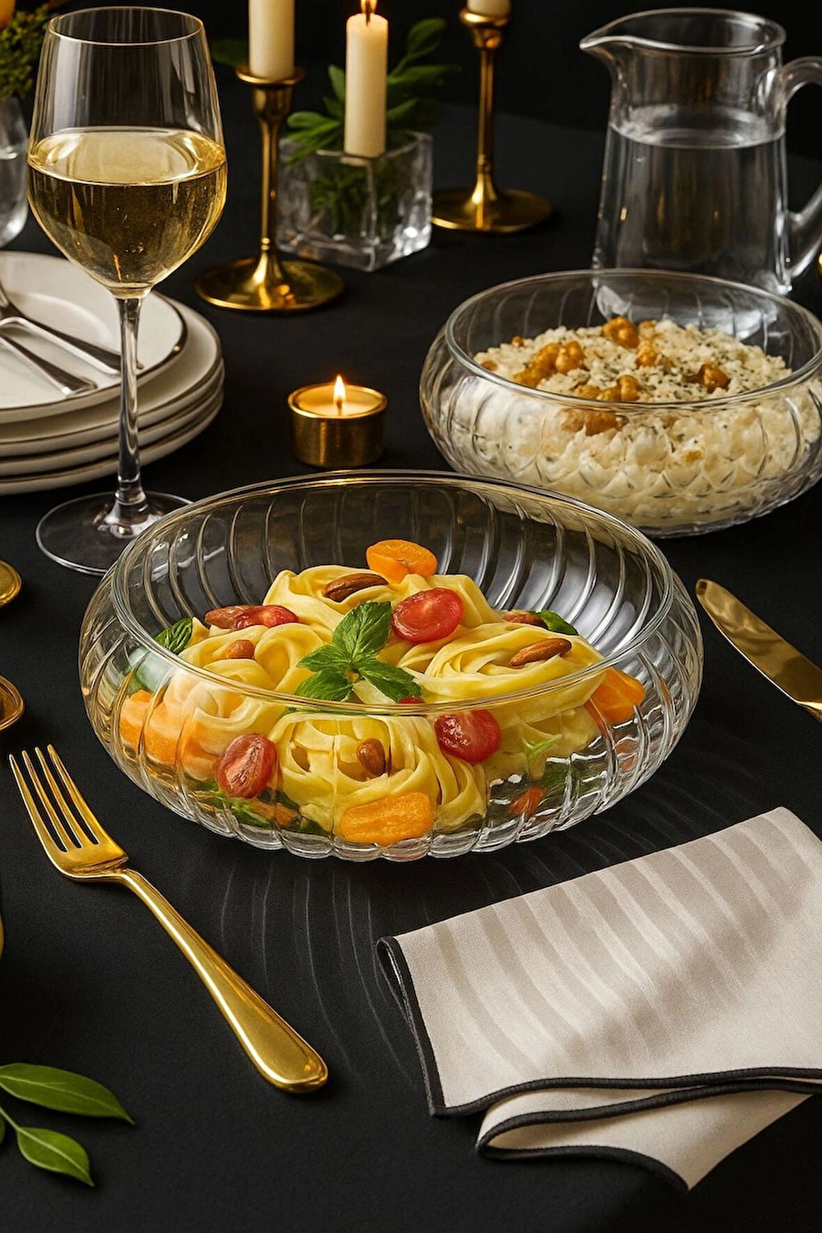 Premium Cam Kase – Salata, Meyve, Çerez Sunumlarına Özel