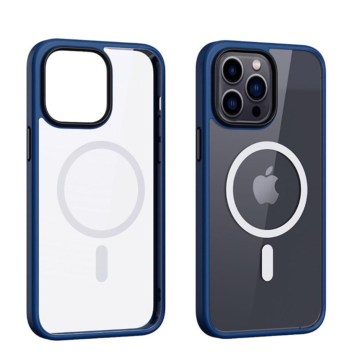Smcase iPhone 12 Pro Kılıf Manyetik Wiriless Destekli Krom Silikon  Wiriless Şarj Aleti