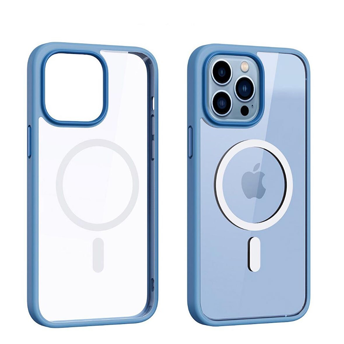 Smcase iPhone 12 Pro Max Kılıf Manyetik Wiriless Destekli Krom Silikon  Wiriless Şarj Aleti