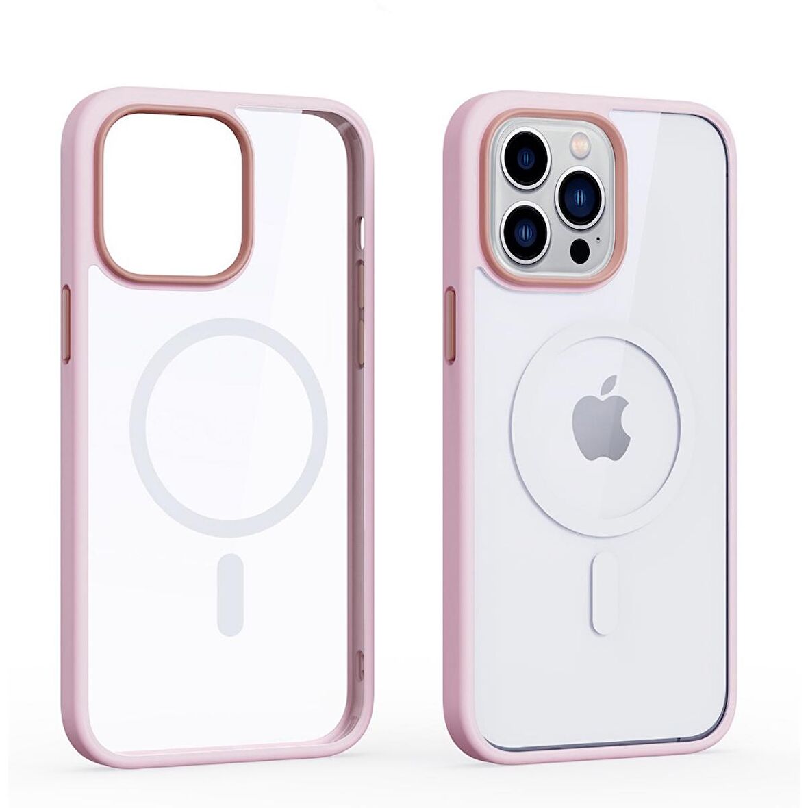Smcase iPhone 12 Pro Max Kılıf Manyetik Wiriless Destekli Krom Silikon  Wiriless Şarj Aleti
