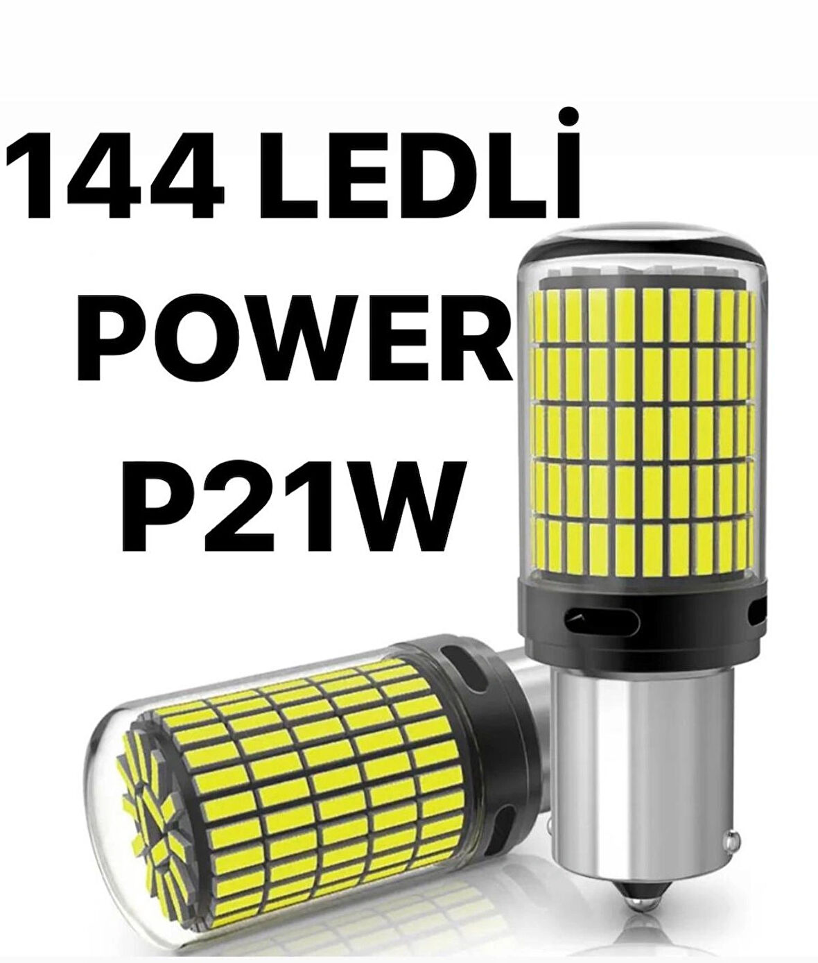 P21w Ba15s 1156 144 Ledli Ultra Parlak Geri Vites Park Ampül Tek Duy Beyaz (2 ADET) p21w ampül