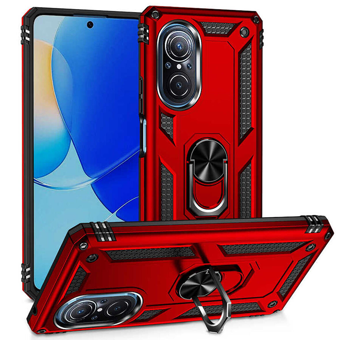 Smcase Huawei Nova 9 SE Kılıf Vega Yüzüklü Tank Kapak
