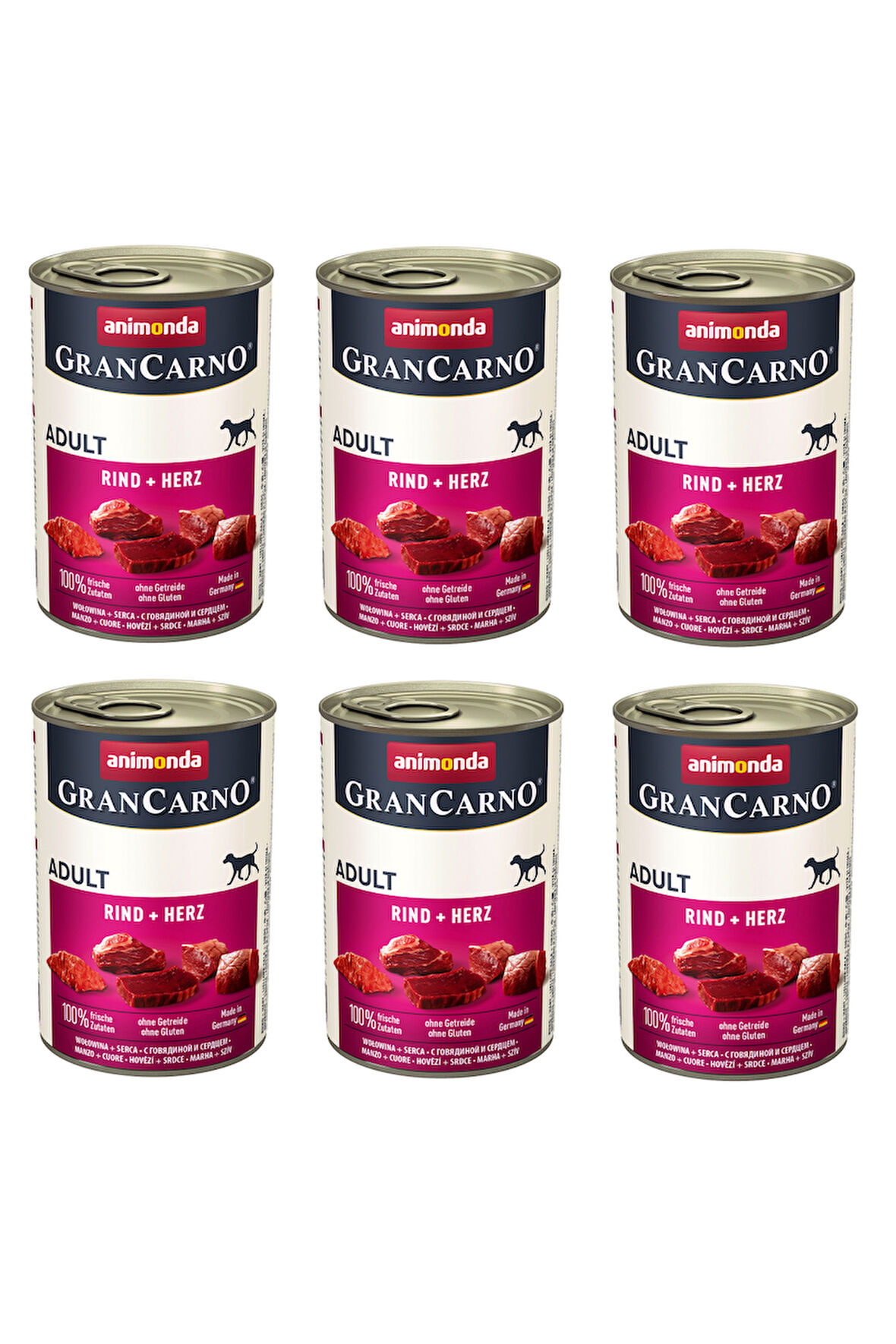 Animonda Gran Carno Sığır ve Yürekli Köpek Konserve 400 Gr. X 6 Adet