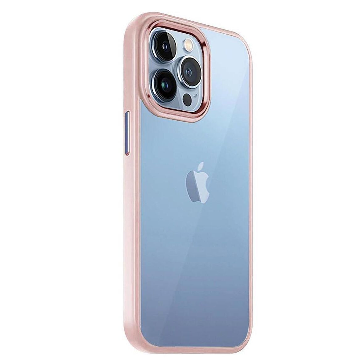 Smcase iPhone 14 Pro Max Kılıf Renkli Bumper Hybrid Krom Silikon