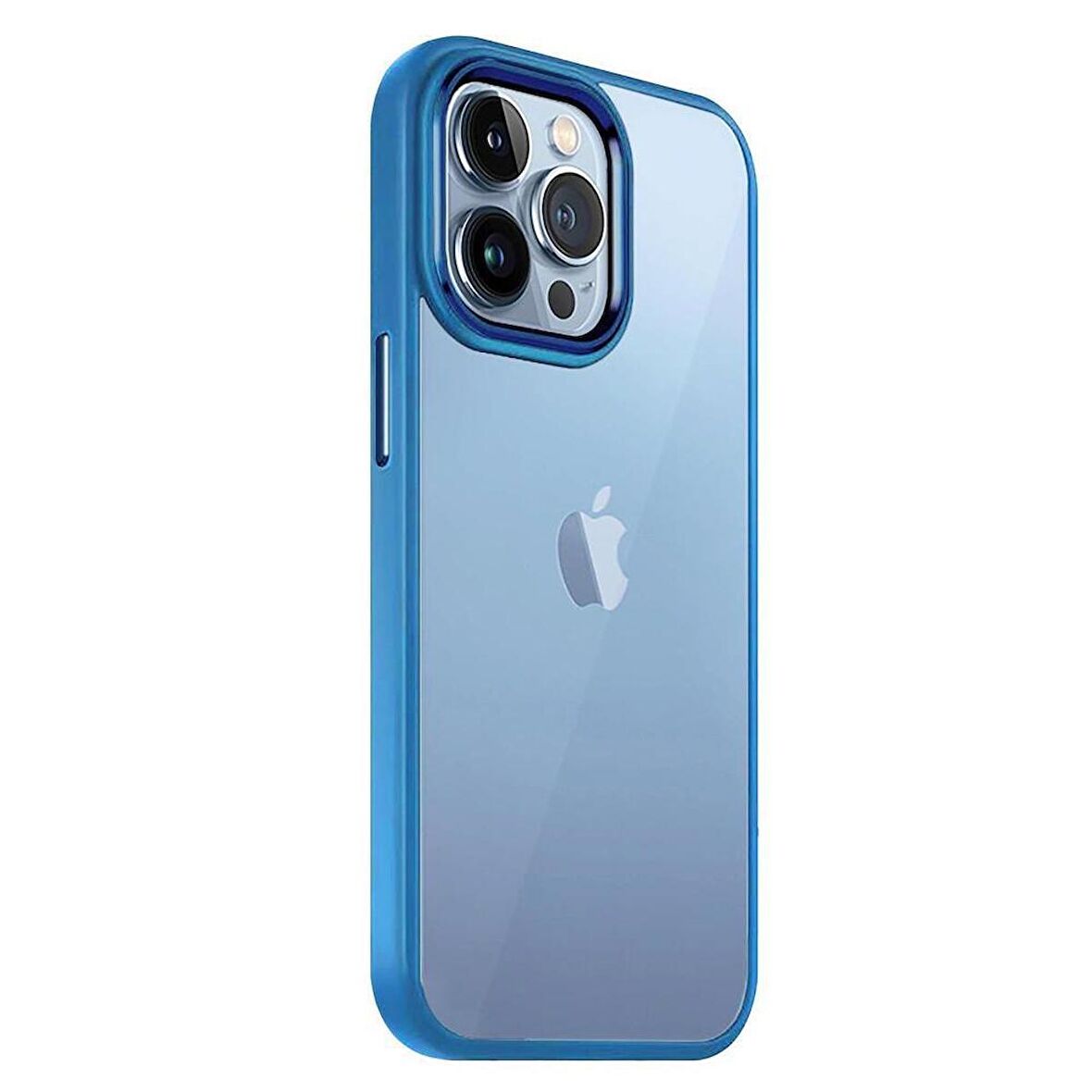 Smcase iPhone 14 Pro Kılıf Renkli Bumper Hybrid Krom Silikon