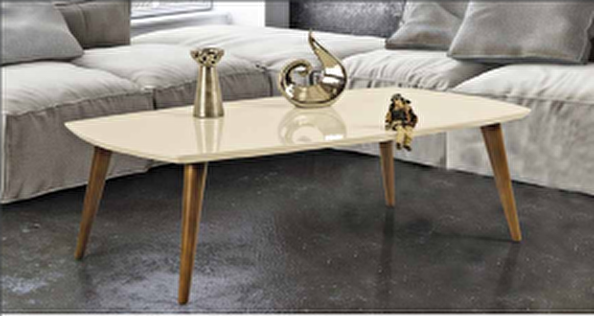 Bengi Orta sehpa OSM OVAL Model Kayın Retro Ayak Parlak Krem Ceviz Tabla İtina paket ve kargo Kutu da sevk