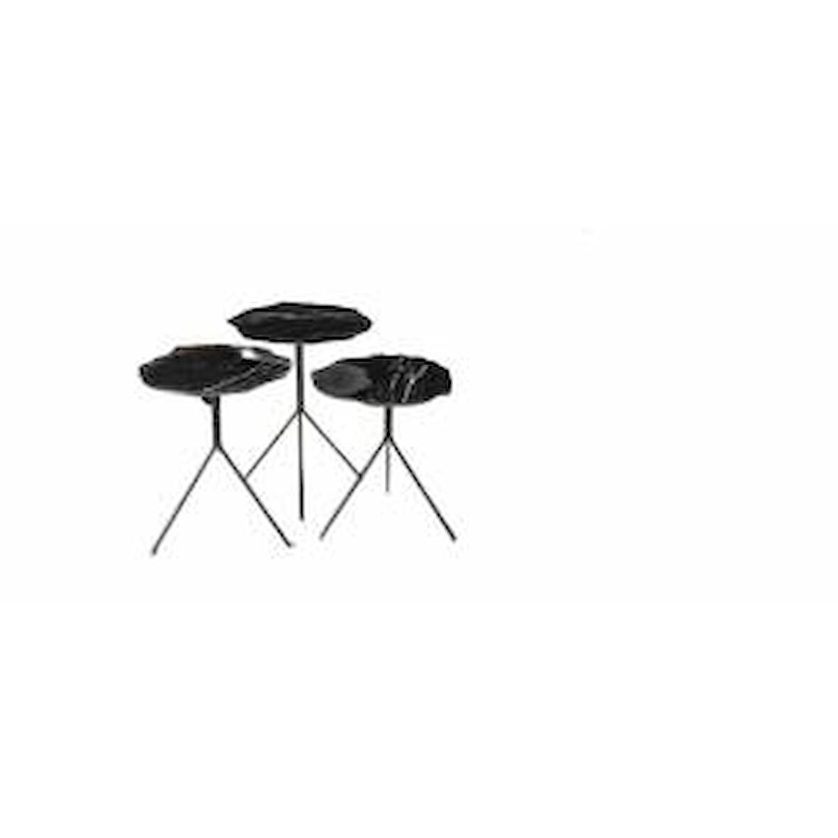 Zigon OSM 12340 Papatya MODEL Ahşap Parlak Siyah DESEN MDF tabla Metal El Yapım