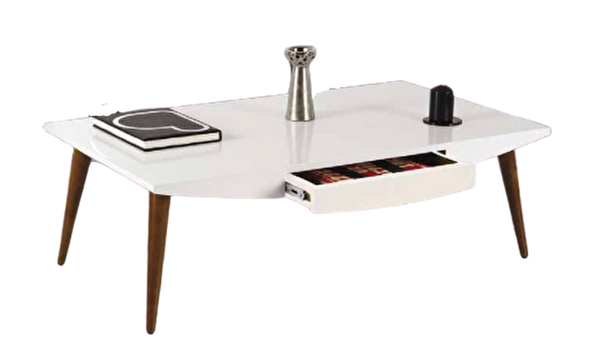 Bengi Orta Sehpa OSM ÇEKMECE Model Parlak Beyaz Kayın torna aslan ayak Kutu da sevk El Yapım